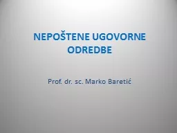 NEPOŠTENE UGOVORNE ODREDBE