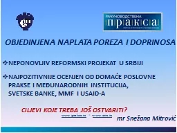 OBJEDINJENA NAPLATA POREZA I DOPRINOSA