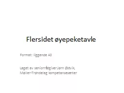 Flersidet øyepeketavle Format: liggende A3