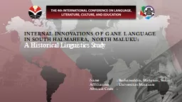 INTERNAL INNOVATIONS OF GANE LANGUAGE