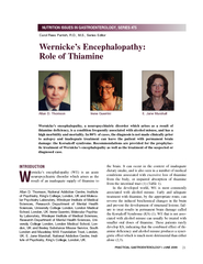 Wernickes Encephalopathy Role of Thiamine INTRODUCTION
