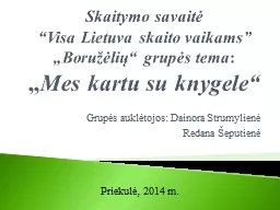 Skaitymo savaitė  “Visa Lietuva skaito vaikams”