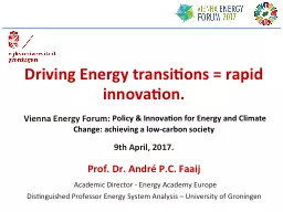 Driving  Energy  transitions