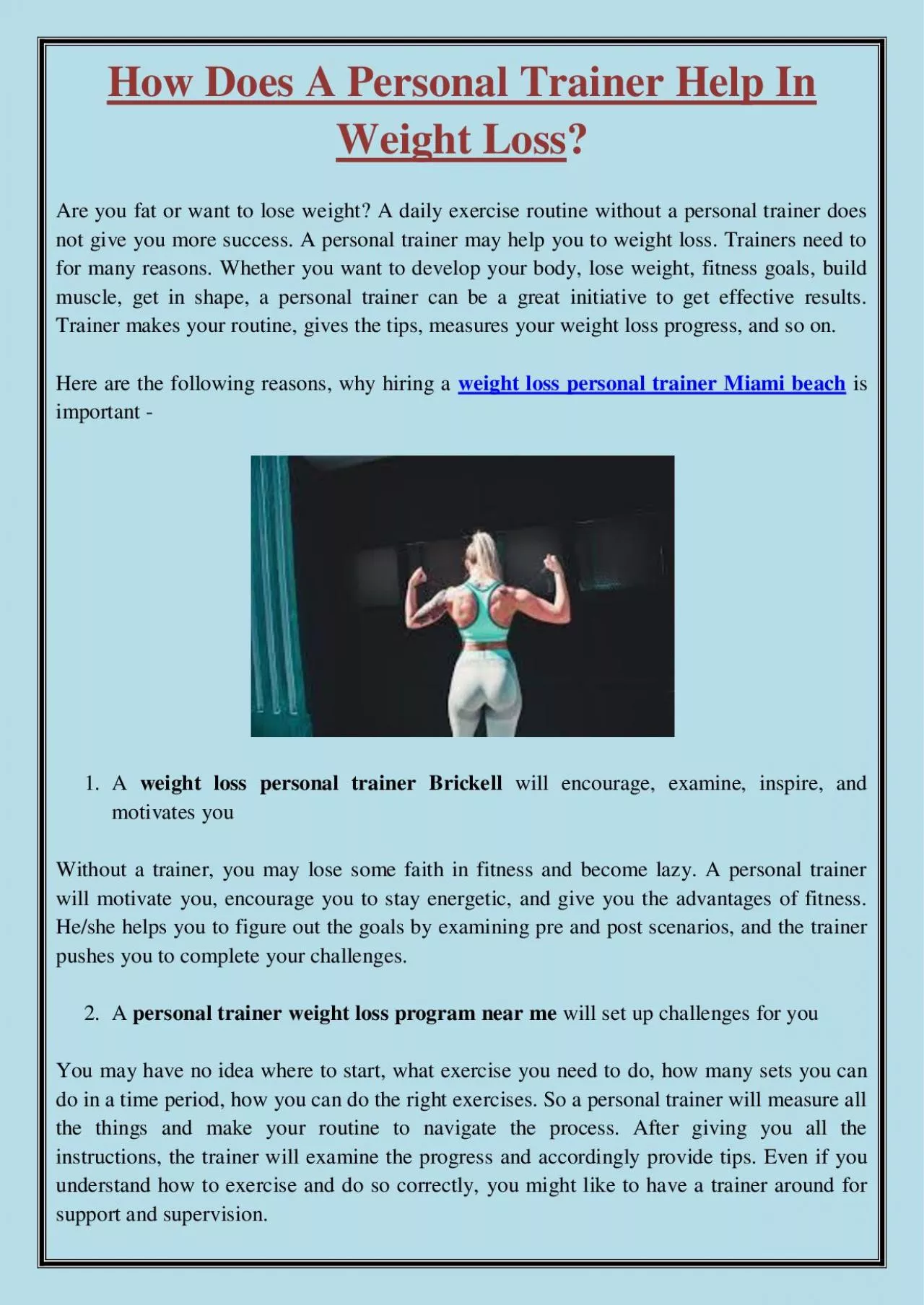 PDF-How Does A Personal Trainer Help In Weight Loss?