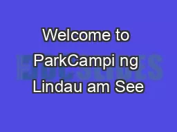 Welcome to ParkCampi ng Lindau am See