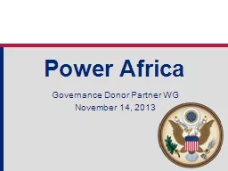 Power  Africa Governance Donor Partner WG
