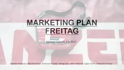 MARKETING PLAN FREITAG Michael