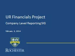 UR Financials Project Company Level Reporting SIG