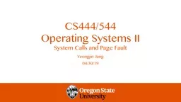 CS444/544 Operating Systems II