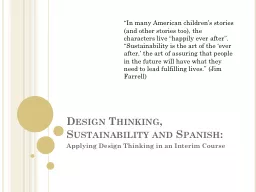 Design Thinking, Sustainability and Spanish: