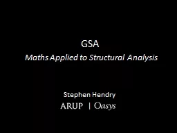 GSA    Maths Applied to Structural Analysis