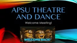 APSU Theatre and Dance Welcome Meeting!