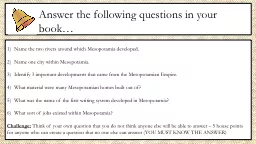 PPT-Answer the following questions in your book…