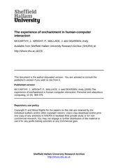 The experience of enchantment in human computer inter