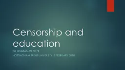 Censorship and education
