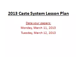 2013 Caste System Lesson Plan