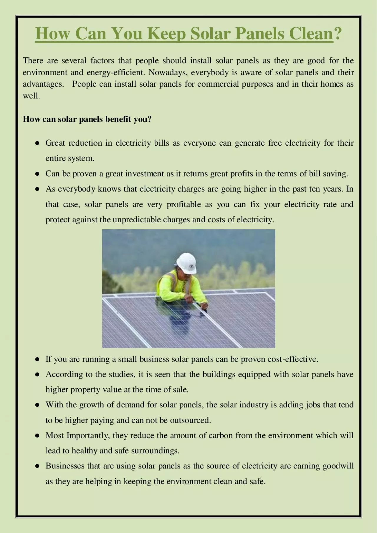 PDF-How Can You Keep Solar Panels Clean?