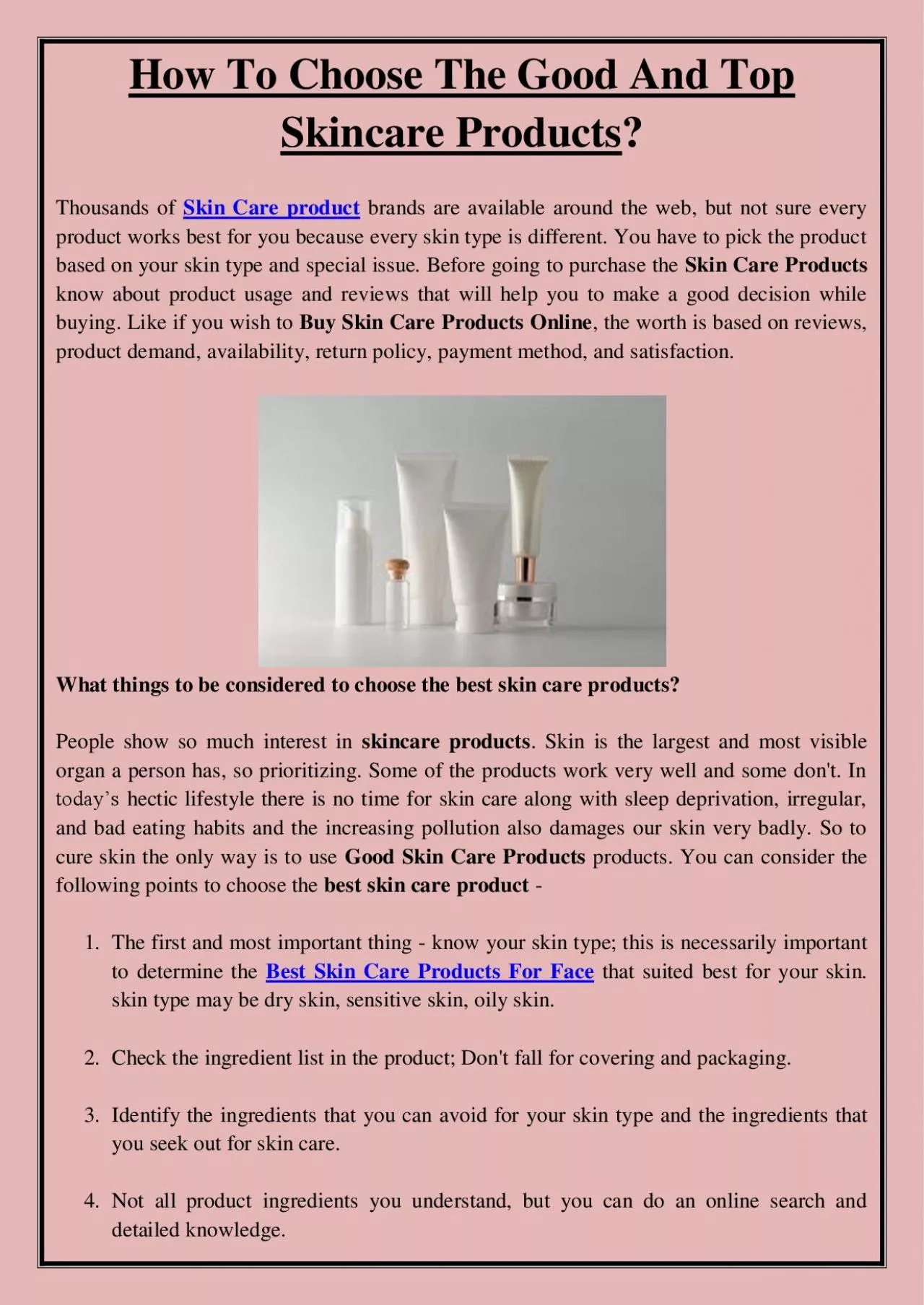 PDF-How To Choose The Good And Top Skincare Products?