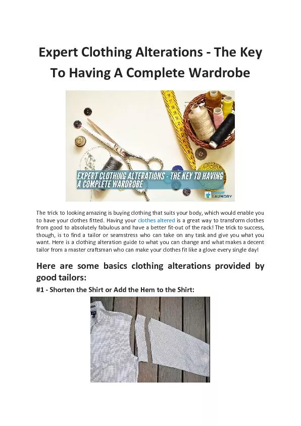 Expert Clothing Alterations - The Key To Having A Complete Wardrobe