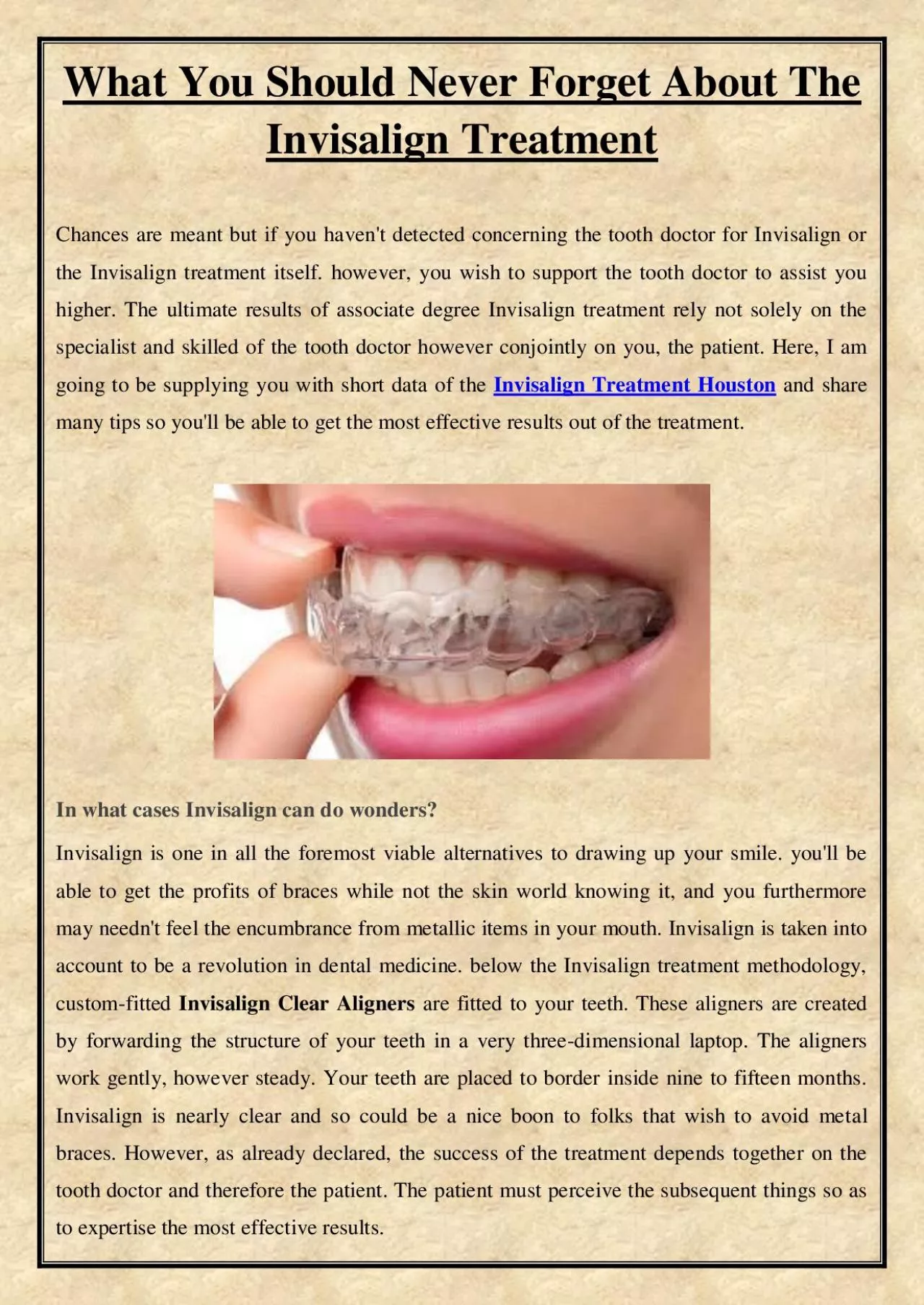 PDF-What You Should Never Forget About The Invisalign Treatment