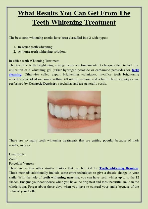 What Results You Can Get From The Teeth Whitening Treatment
