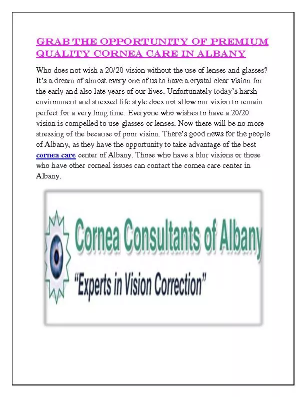 Cornea Care Albany