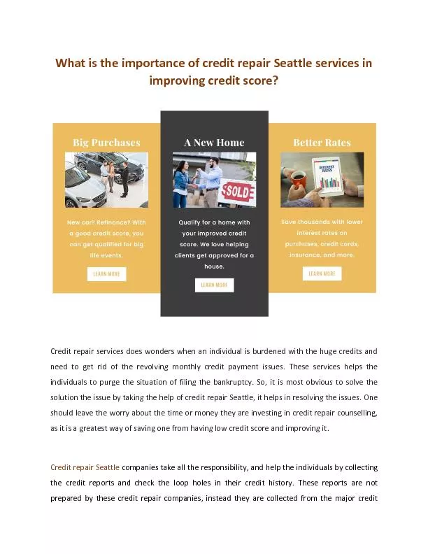 What is the importance of credit repair Seattle services in improving credit score?
