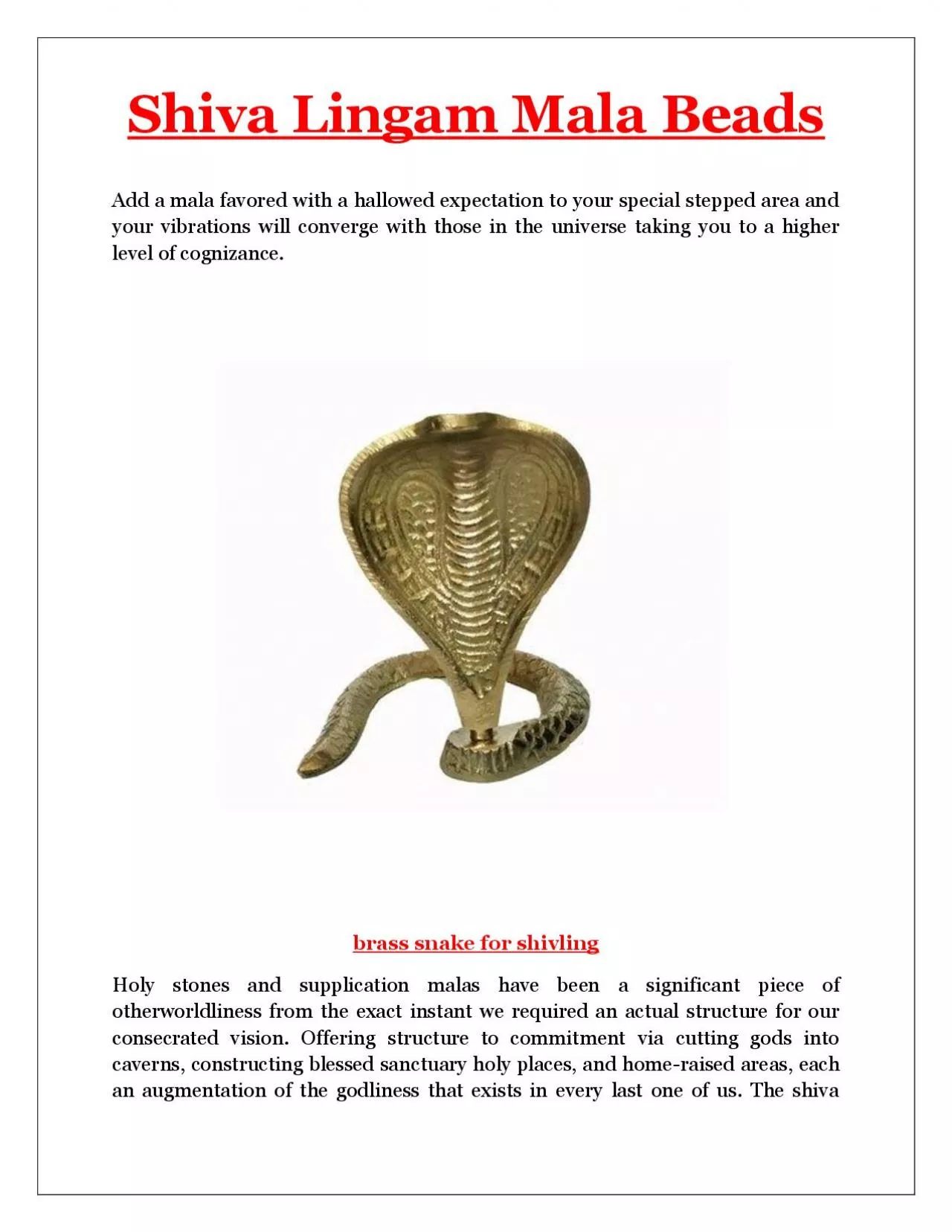 PDF-Brass Shivlingam Snake Idol