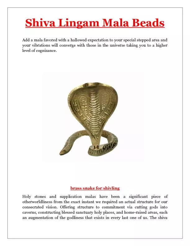 Brass Shivlingam Snake Idol