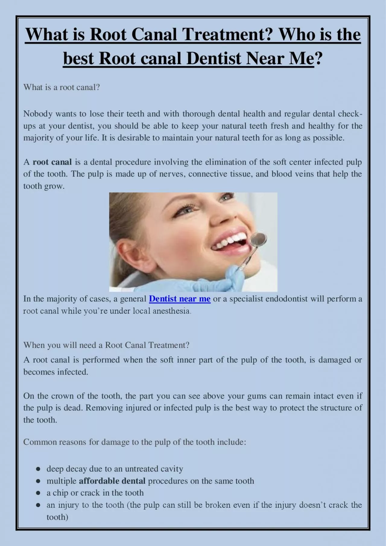 PDF-What is Root Canal Treatment? Who is the best Root canal Dentist Near Me?