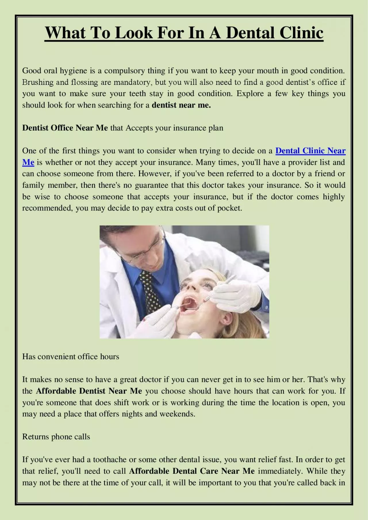 PDF-What To Look For In A Dental Clinic