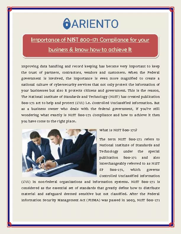 Importance of NIST 800-171 Compliance for your business & know how to achieve It
