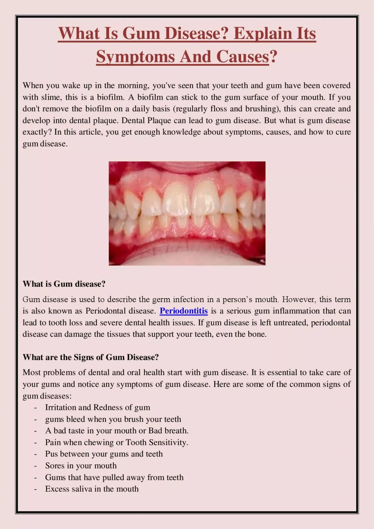 PDF-What Is Gum Disease? Explain Its Symptoms And Causes?