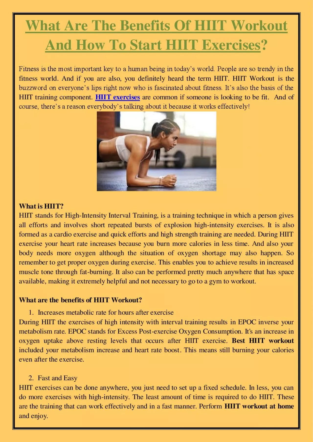 PDF-What Are The Benefits Of HIIT Workout And How To Start HIIT Exercises?