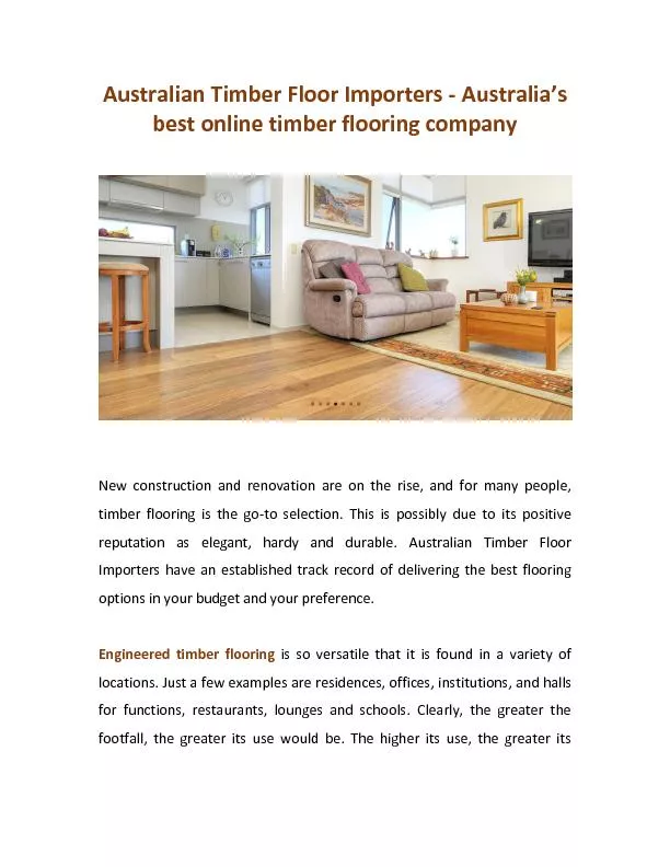 Australian Timber Floor Importers - Australia’s best online timber flooring company