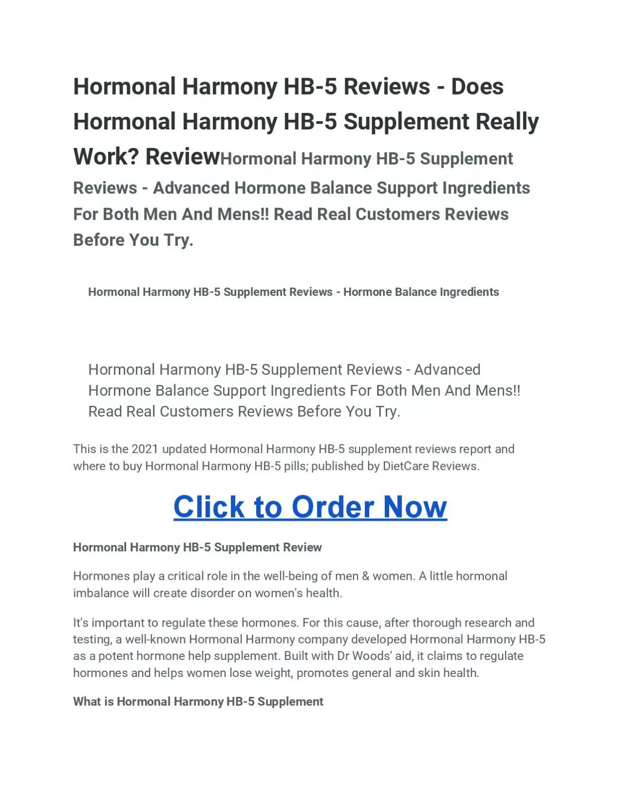 PDF-Hormonal Harmony HB-5 Supplement Reviews