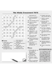 The Hindu Crossword  York environ   Grips about  vesse