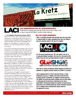 For more information on LACI and its programs, email info@laci.org, go