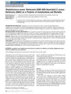 ORIGINALRESEARCHStaphylococcusaureusBacteremia(SAB)WithAssociatedS.aur