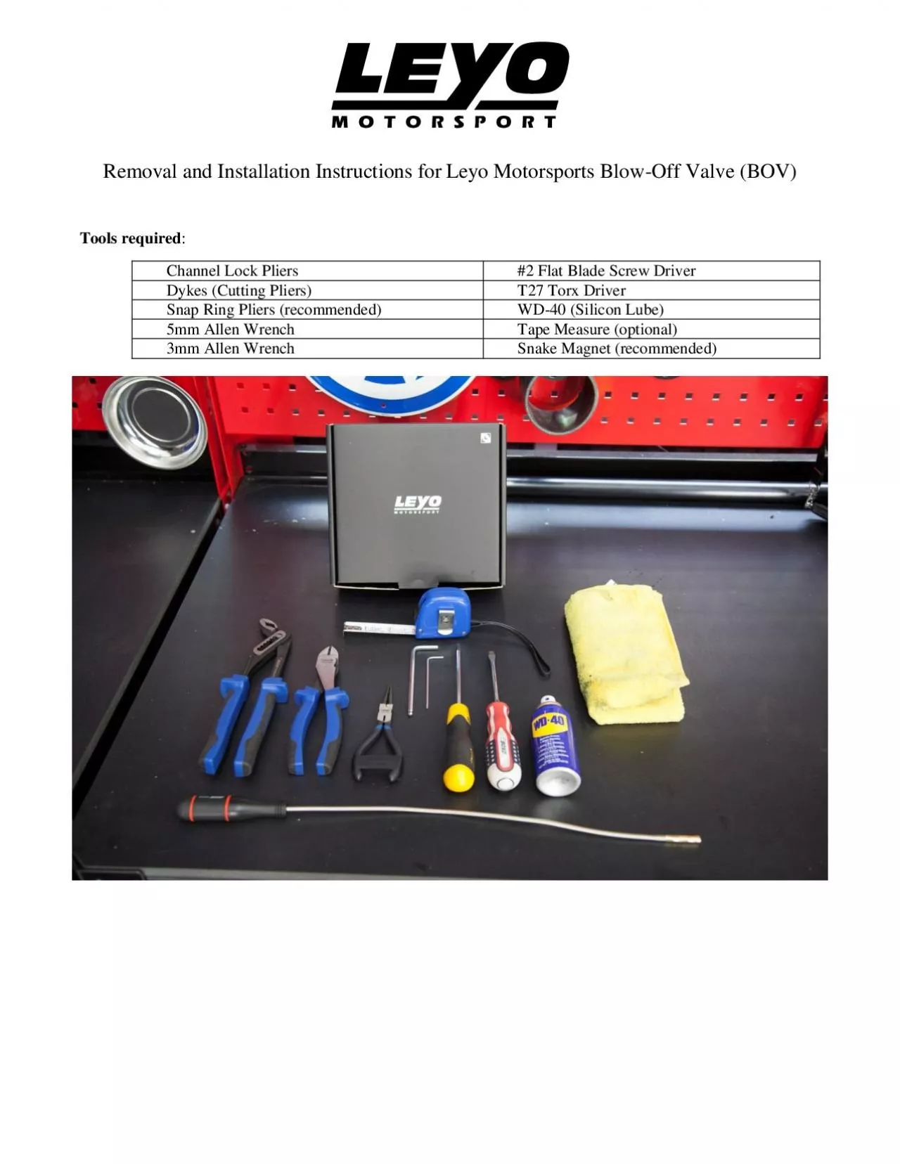 PDF-Removal and Installation Instructions for Leyo Motorsports Blow ...