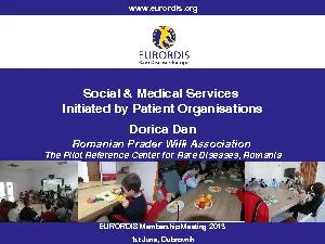 Social & Medical Services Initiated by Patient OrganisationsDorica Dan