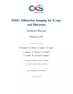 DIXE:DiractiveImagingforX-raysandElectronsSoftwareManualVersion0.4
..