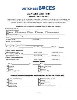 DASA COMPLAINTFORM(Dignity For All Students Act)