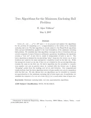 Two Algorithms for the Minimum Enclosing Ball Problem