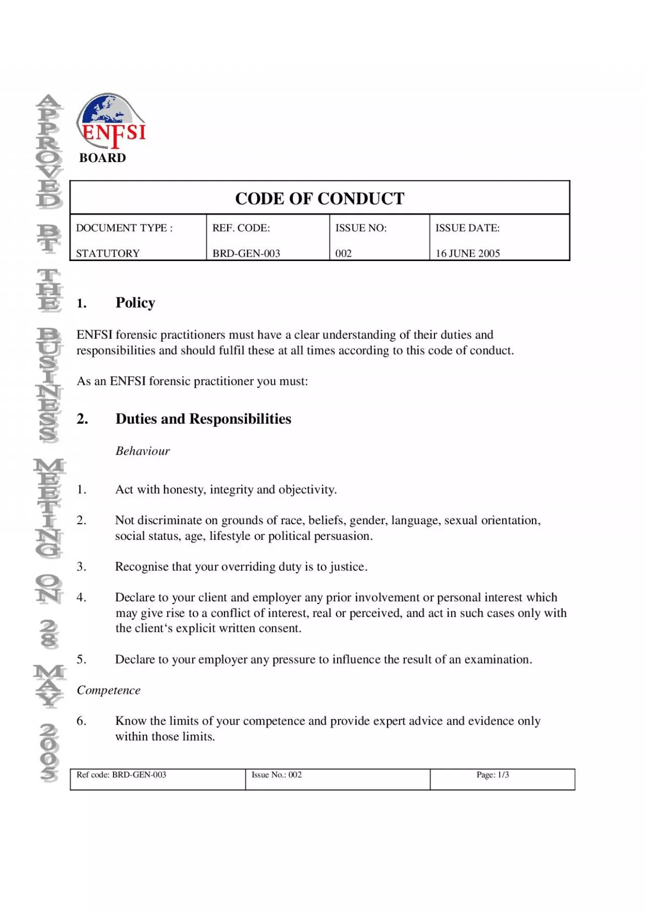 PDF-BOARDCODE OF CONDUCTDOCUMENT TYPE :STATUTORYREF. CODE: BRD-GEN-003ISSU