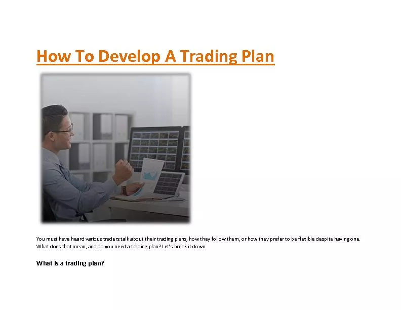 How to Develop a Trading Plan