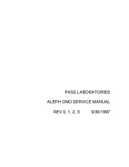 PASS LABORATORIESALEPH ONO SERVICE MANUALREV 0, 1, 2, 3          9/30/