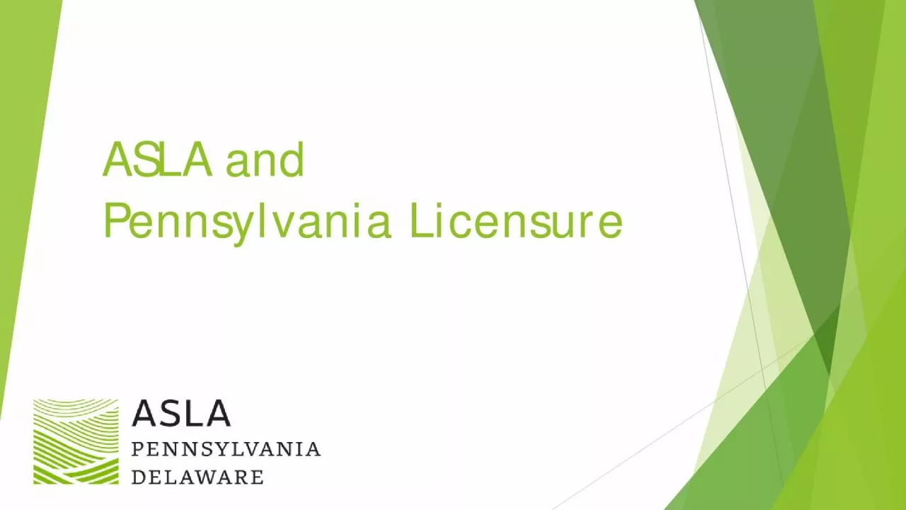 PDF-ASLA and Pennsylvania Licensure