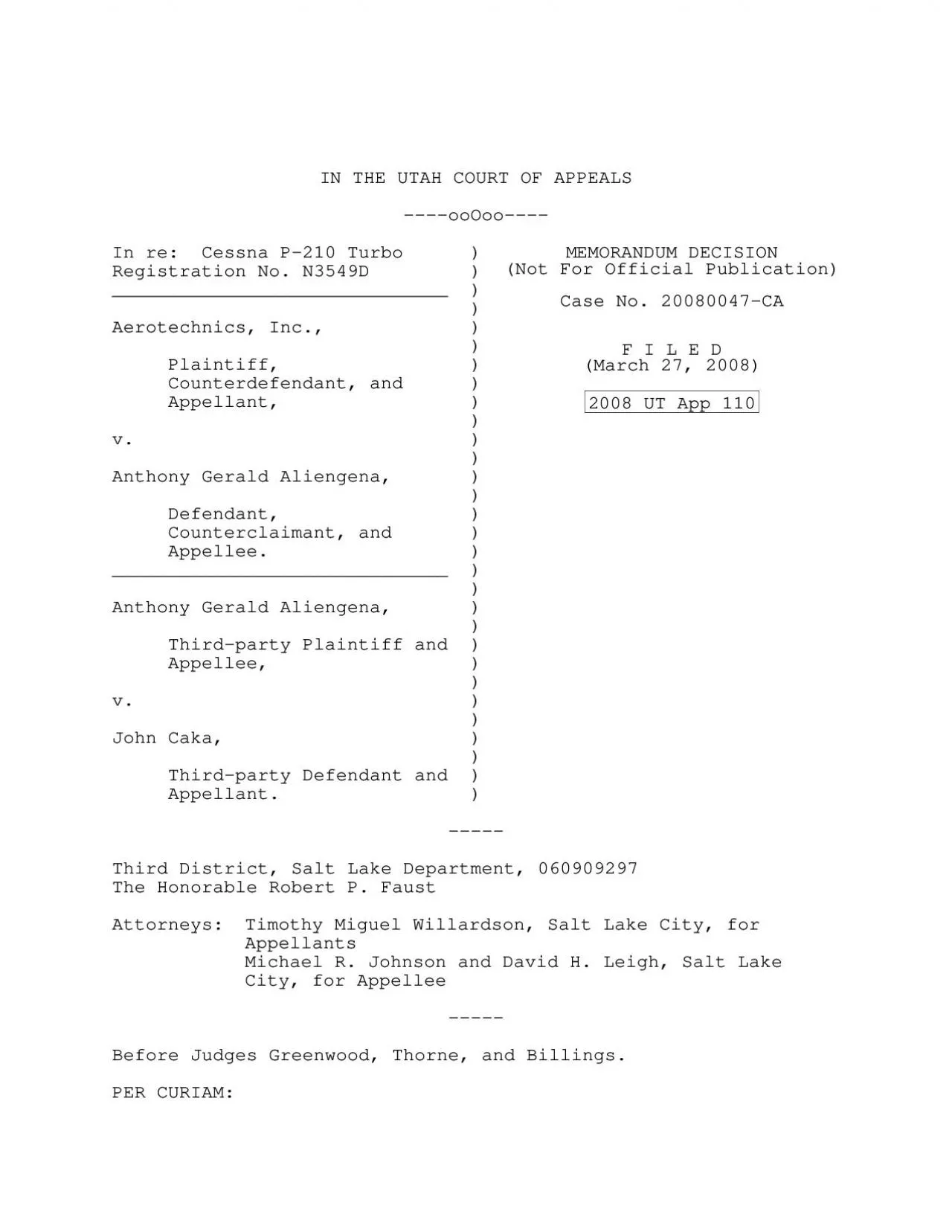 PDF-Attorneys:Timothy Miguel Willardson, Salt Lake City, for