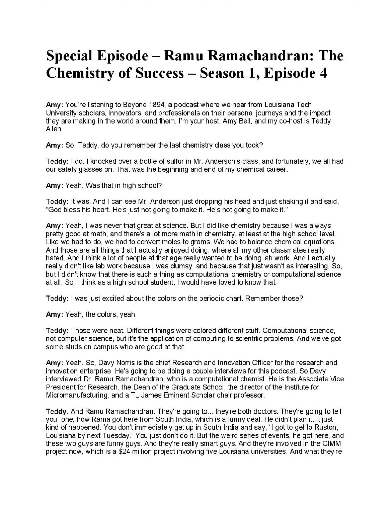 PDF-SpecialEpisodeRamu Ramachandran: The Chemistry of SuccessSeason 1, Epi